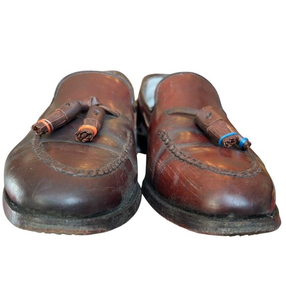 Vintage Johnston & Murphy Brown Shell Cordovan Tassel Loafers Mens 9 C/A USA main image 6